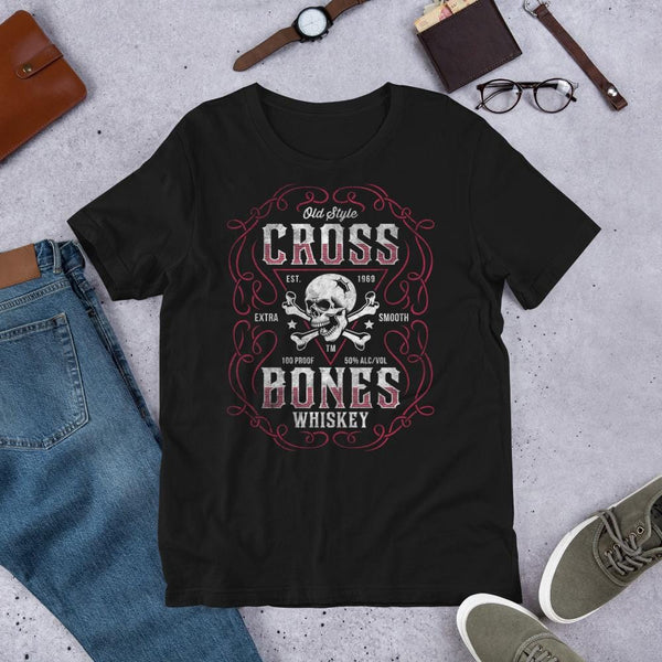 Cross Bones Whiskey Black Label Vintage T-Shirt